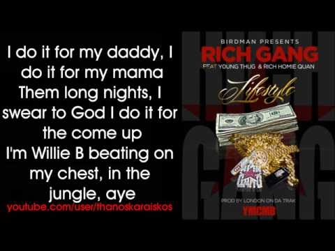 Rich Gang - Lifestyle ft. Young Thug, Rich Homie Quan (Lyrics)
