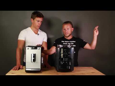 video Melitta Caffeo Solo E950-104 Schlanker Kaffeevollautomat mit Vorbrühfunktion | 15 Bar | LED-Display | höhenverstellbarer Kaffeeauslauf | Herausnehmbare Brühgruppe | Rot