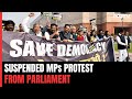 Opposition MPs Hold Protest March Over Mass Suspensions In Parliament