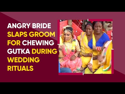 Bride slaps groom for chewing gutka during wedding rituals, video goes viral Bride slaps groom for chewing gutka during wedding rituals, video goes viral