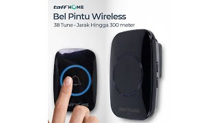 Pratinjau video produk TaffHOME Bel Pintu Wireless Remote Doorbell 38Tune 1PCS Receiver - A10