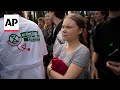 Greta Thunberg joins climate protest at the Hague in Netherlands