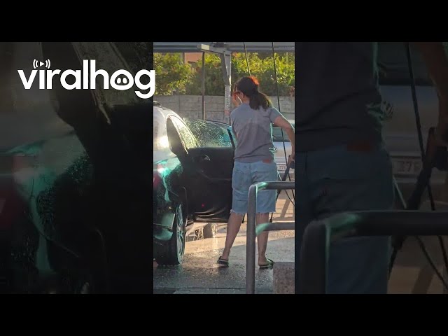 Car Interior Gets Pressure Washed || ViralHog