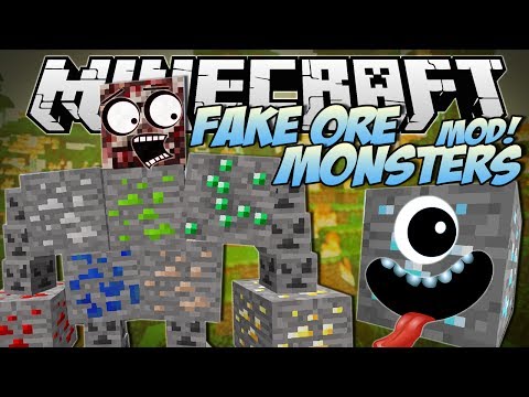 Minecraft  FAKE ORE MONSTERS MOD! (Ores That Come To Life 