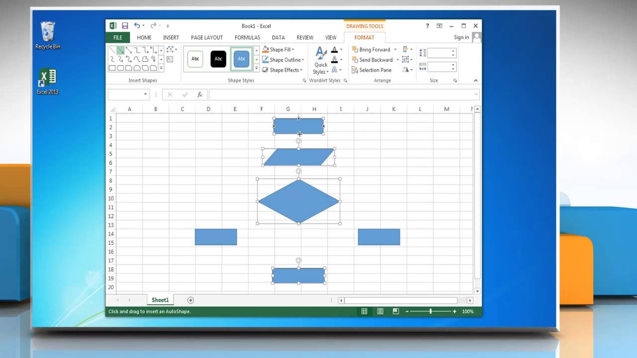 how-to-make-a-flow-chart-in-excel-2013-youtube