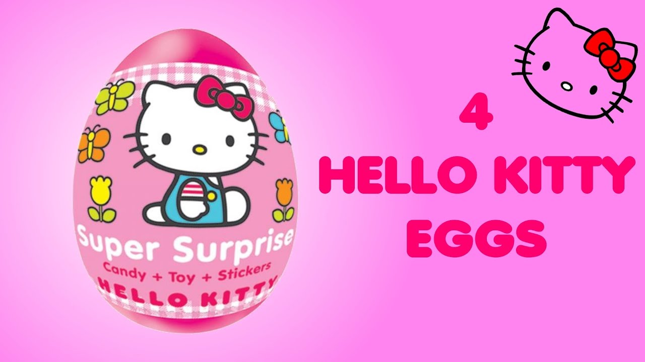 4 Hello Kitty plastic Kinder Surprise Eggs unboxing / unwrapping - YouTube