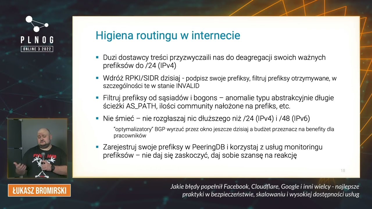PLNOG ONLINE 3: Jakie błędy popełnił Facebook, Cloudflare, Google i inni wielcy...(Łukasz Bromirski)