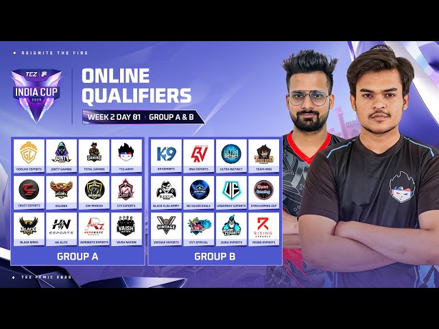 🔴[HINDI]  TEZ FFMIC 2025 | Online Qualifiers - Week 2 | Day 1 | Group A & B