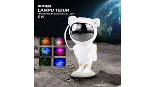 Pratinjau video produk TaffLED Lampu Tidur Proyektor Astronaut Galaxy Light 8 Colors 5W 240V - HD481