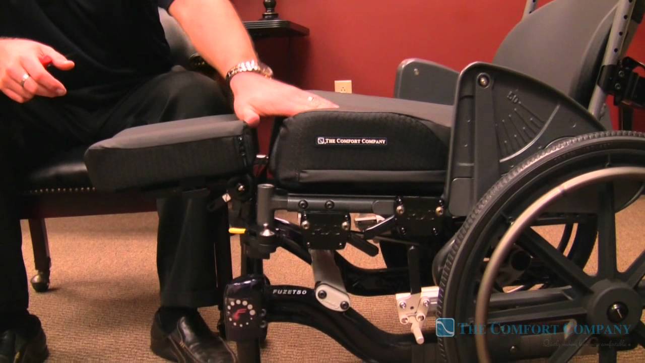 Comfort Company Swing Away Amputee Wheelchair Support - YouTube