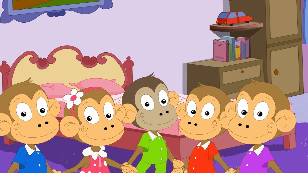 Five Little Monkeys | Nursery Rhyme | Popular Nursery Rhymes - YouTube