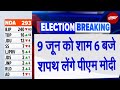 Election 2024 Result: 9 June को शाम 6 बजे Oath लेंगे PM Narendra Modi | Nitish Kumar | Naidu | NDA