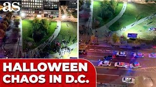 HALLOWEEN MAYHEM IN Washington DC | TEENS ARRESTED as Police CLASH with CROWD