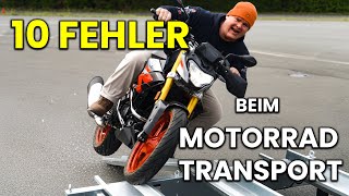 Top 10 Fehler beim Motorrad-Transport ❌ Motorrad richtig verladen und transportieren