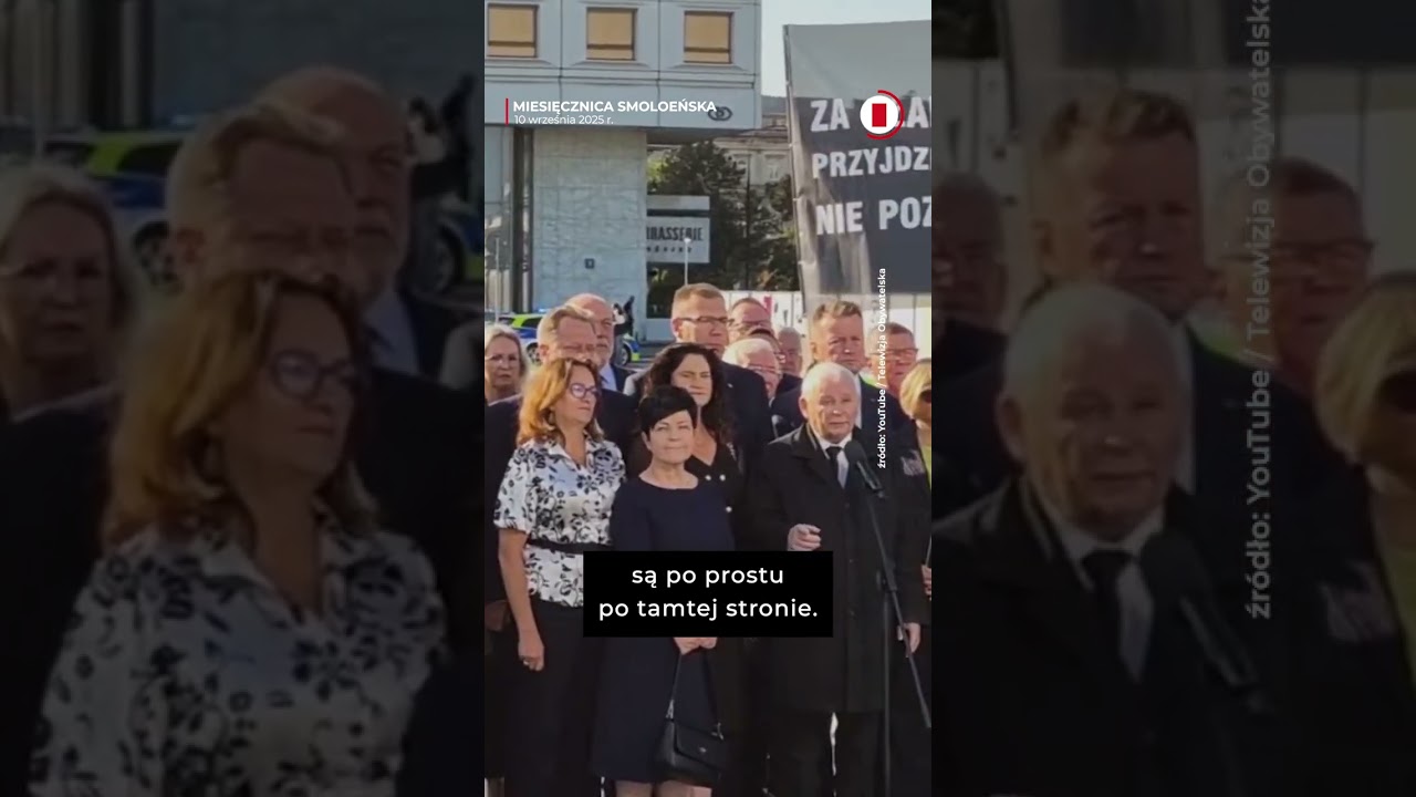 Kaczyński na miesięcznicy o protestujących: Są po prostu po tamtej stronie #shorts