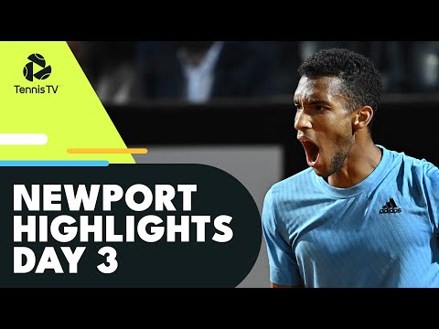 Auger-Aliassime Begins Campaign; Murray, Sock, Isner Feature | Newport 2022 Day 3 Highlights