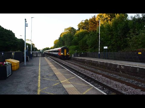 East Midlands Railway Express Sprinter Quad scream through Dronfield on 5M06 to L'pool 08/07/2022