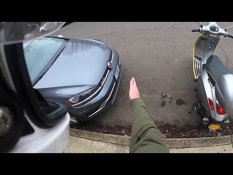 Defensive Parking on a Vespa Scooter