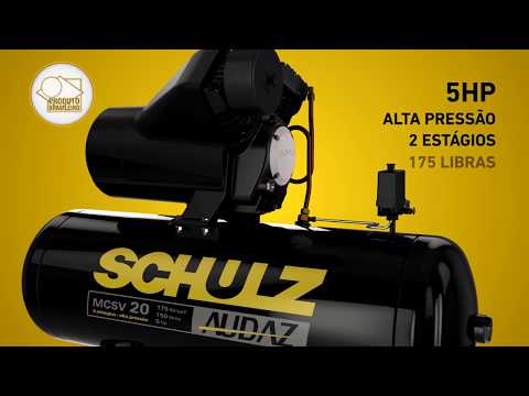 Compressor de Ar Audaz MCSV20/200 20pcm 200L 175lbf Trif Schulz - Vídeo explicativo
