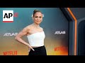 Jennifer Lopez chats slowing down and taking time for herself at the Los Angeles premiere of Atlas