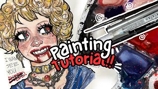 Paint With Me!! 🎨Watercolor Tutorial + Acrylics