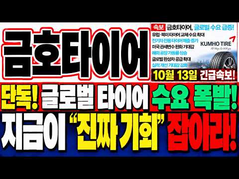 [<strong>금호타이어</strong> 주가전망] 고점 대비 급락. 지금 사면 무조건 먹는 자리일까? 주가 폭등 시나리오 공개!