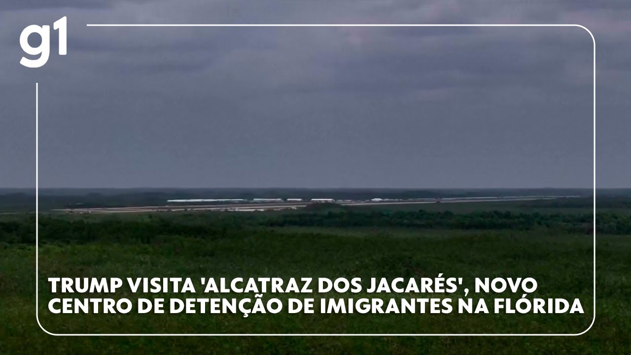 Trump visita ‘Alcatraz dos jacarés’, novo centro de detenção de imigrantes na Flórida #g1
