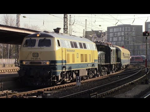 Conny schleppt Krokodil: SBB Krokodil Ce 6/8 III 14305 auf Überführung mit Br 218 460 und Br 140 423