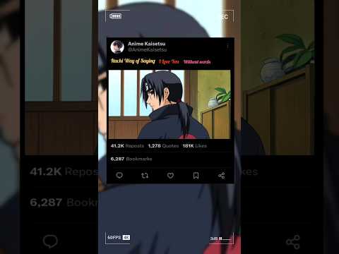 ITACHI LOVE HIS LITTLE BROTHER ❤️ #anime #naruto #shorts