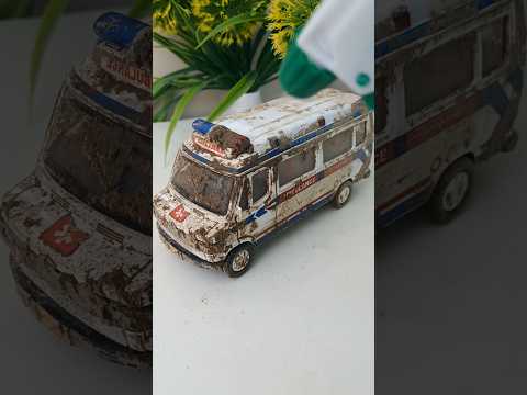 🚑 Muddy Ambulance Deep Cleaning | Satisfying ASMR Wash 🚿✨#shorts