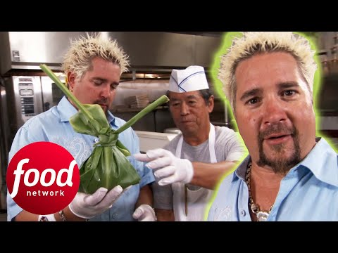 "Meat Rain In Flavortown!" Guy Fieri Cooks Traditional Hawaiian Food | Diners Drive-Ins & Dives