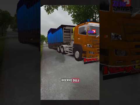 detik-detik truk trailer lewati jalan bergelombang‼️ #bussid #truck #simulator