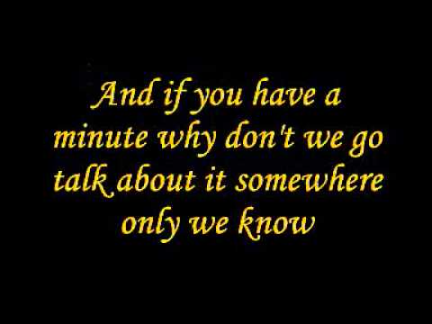 Glee - Somewhere Only We Know (Lyrics)