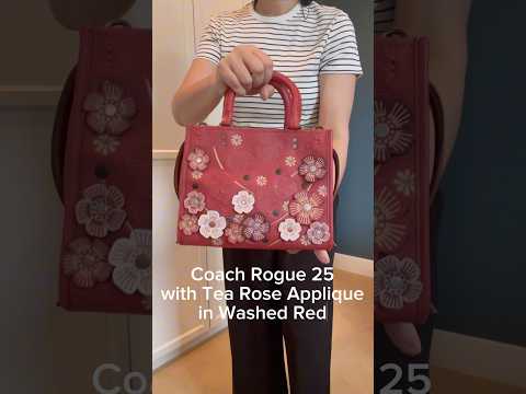TRY ON - COACH Rogue 25 w/ Tea Rose Applique