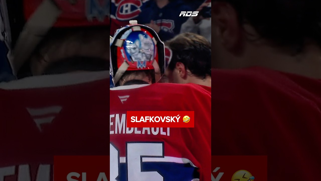 On espère que Juraj Slafkovský n’aura pas mal à la tête après sa célébration avec Montembeault! 😂