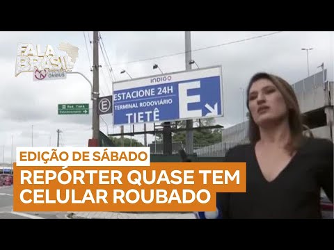 Repórter do Fala Brasil sofre tentativa de roubo de celular no Terminal do Tietê