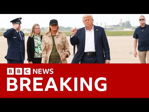 Donald Trump surveys damage in Texas after deadly floods | BBC News
