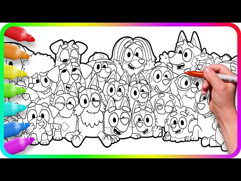 BLUEY Coloring Pages. Do you know How to color Bluey, Bingo, Coco, Rusty and other characters?