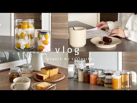 ［vlog］私は、私の好奇心を尊重する。｜ストレングスファインダー｜詰め替えとラベリング｜梅シロップづくり｜梅のパウンドケーキ+ recipe