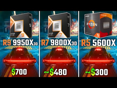 RYZEN 9 9950X3D vs RYZEN 7 9800X3D vs RYZEN 5 5600X | Test in 6 Games