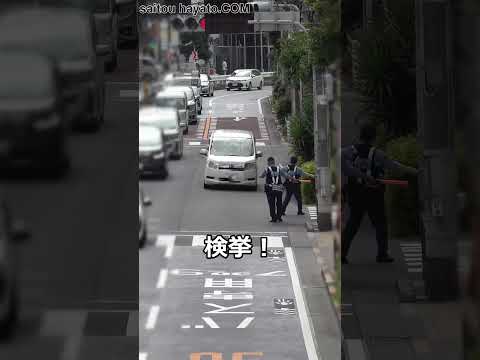 【標識とか道路標示とか見えないのか？】空いているバス専用レーンを我が物顔で走行するステップワゴンが通行帯違反で検挙される一部始終!!