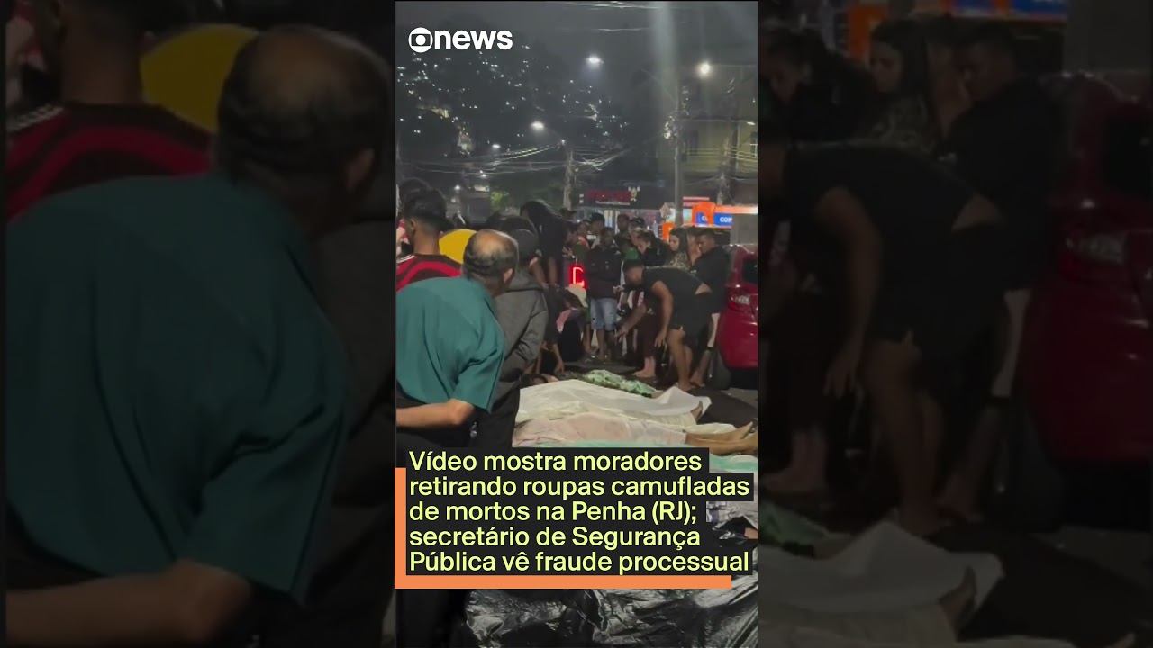 Vídeo mostra moradores retirando roupas camufladas de mortos na Penha RJ  TV Online Vídeo mostra moradores retirando roupas camufladas de mortos na Penha RJ
