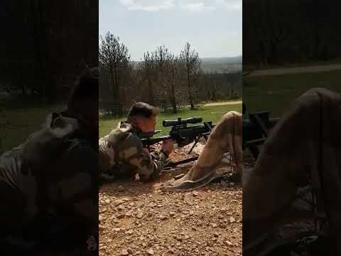 French Army sniper shooting with the PGM Hécate II