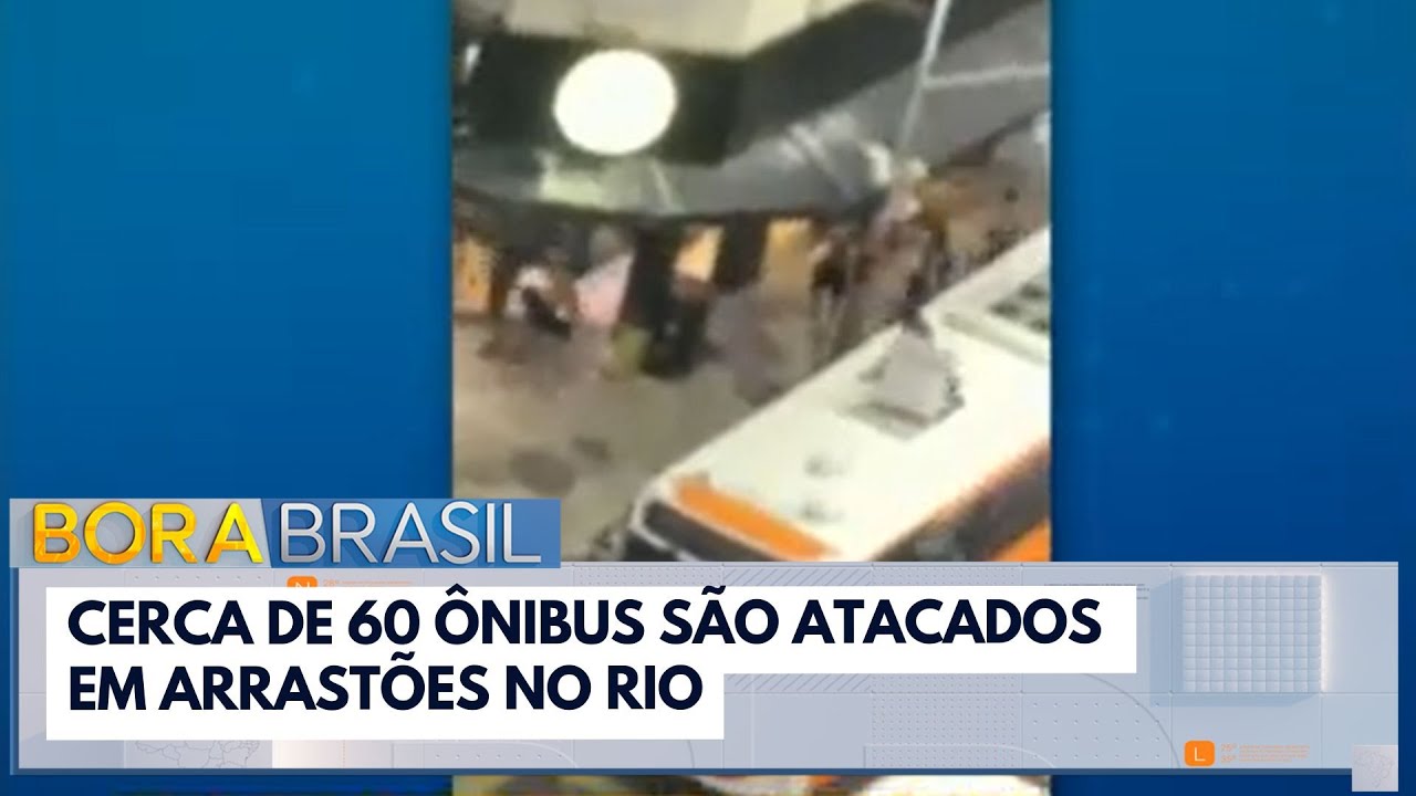 Cerca de 60 ônibus são atacados em arrastões no Rio