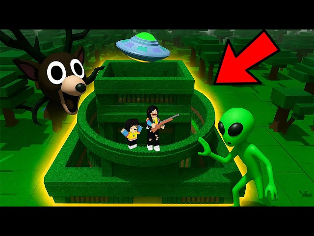 NOS INVADEN LOS ALIENS Y CONSTRUIMOS UN MEGA BUNKER EN 99 NOCHES EN EL BOSQUE roblox |  paolazgames