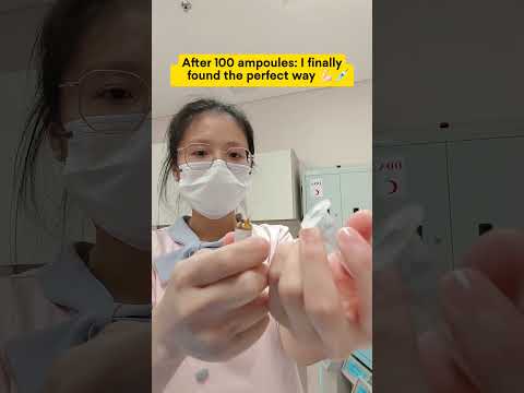 After 100 ampoules: I finally found the perfect way 💪🏻💉#nursing #breaking #ampoule#funny #medical
