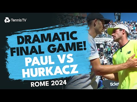 THRILLING 15 Minute Final Game between Hurkacz & Paul | Rome Quarter-Final 2024