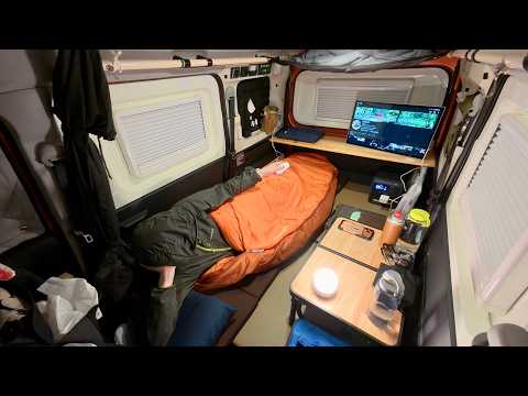 雨の中、軽自動車にポータブルシアタールームを作って車中泊【KTC MegPad A25Q5】