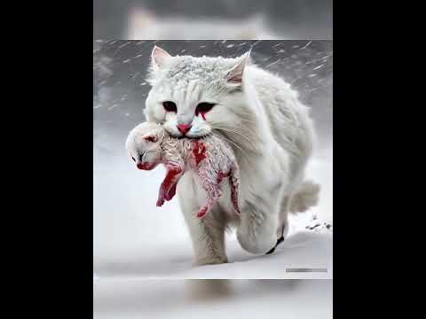 Poor little kitten The mother cat is too sad #aimeowmeow#aipainting