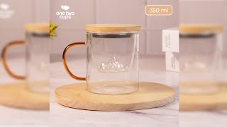 Pratinjau video produk One Two Cups Cangkir Teh Saringan Kaca Tahan Panas Infuser Mug 350ml - JJK87